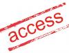 Access writtten with red caracters on a white background