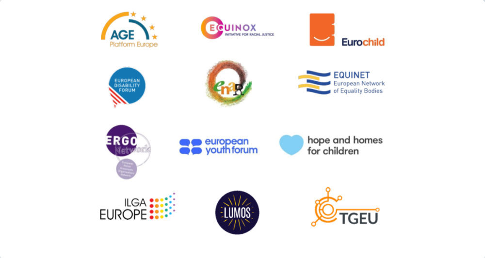 Banner with several logos of the joint report UNCRPD