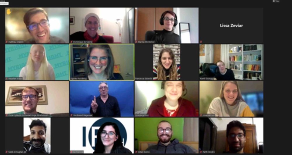 Group photo of an online meeting of EDF Youth Commitee