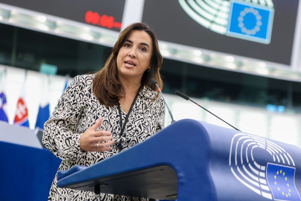 MEP Monica Silvana González at the podium