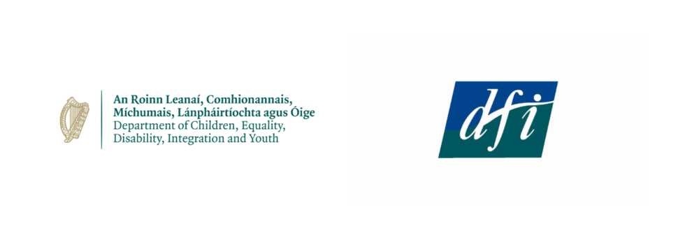 Logos of the govermnet of Ireland and DFI