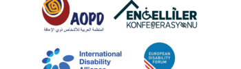 Arab Organization of Persons with Disabilities Confederation of Persons with Disabilities in Türkiye International Disability Alliance European Disability Forum logos