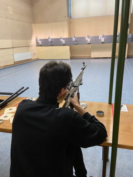 Yevhenii Volynets try out at the shooting club
