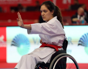 Nina Portolan during a karate competition