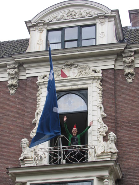 Jolijn standing on the balcony of a city hall