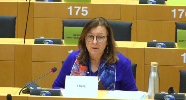 MEP Tilly Metz speaking at Committee on Transport and Tourism
